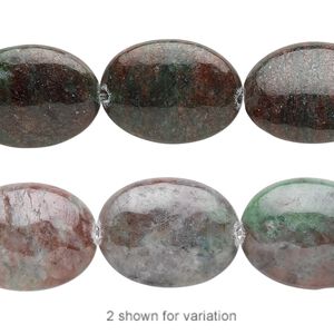 Kashgar garnet 1pkg1, flat oval bead natural 8 inch 20x15mm