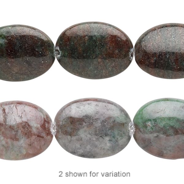 Kashgar garnet 1pkg1, flat oval bead natural 8 inch 20x15mm image number 0