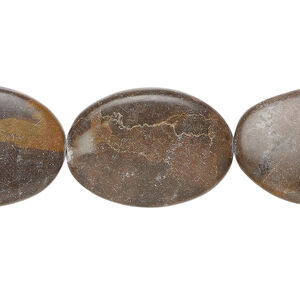 Brown marble 1pkg1, puffed oval bead natural, 15 inch 23x18mm-25x18mm