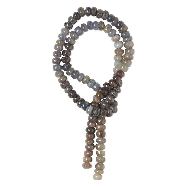 Bead, multi-sapphire (heated), 5x3mm-6x4mm hand-cut rondelle, C- grade, Mohs hardness 9. Sold per 14-inch strand, approximately 120 beads. image number 0