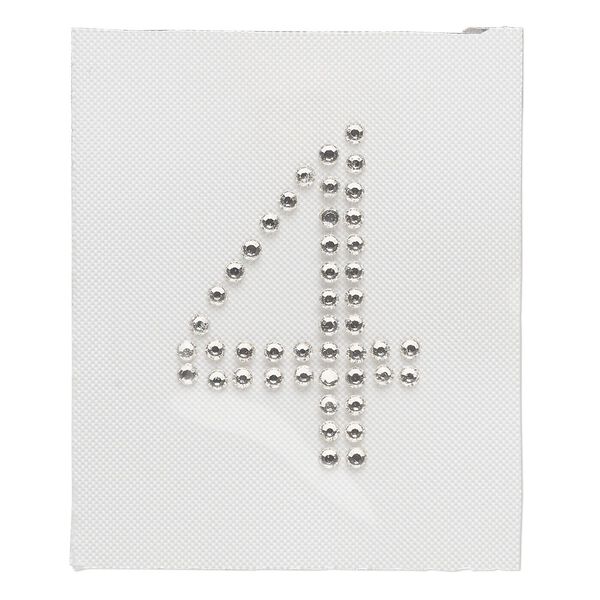 Iron-on transfer 1pk crystal clear, Preciosa Czech crystal 33.5x23.5mm "4" image number 0