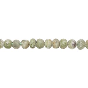Olive chrysoprase 1pkg1, hand-cut faceted rondelle bead natural 14 inch 4x3mm-6x4mm / 5mm