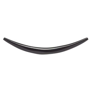 Component, horn (dyed), black, 5-7mm wide, 2-1/2 x 1/2 inch to 2-3/4 x 3/4 inch undrilled flat curve with tapered 3.5-4.5mm ends. Sold individually.