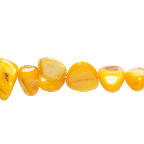 Mother-of-pearl shell 1pkg1, top-drilled chip bead, 30 inch orange-yellow small to extra-large image number 0