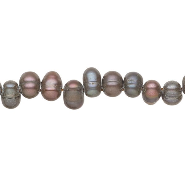 Freshwater pearl 1pkg1, top-drilled rice, 14 inch dusty copper rose 6x4mm-8x5mm cultured image number 0