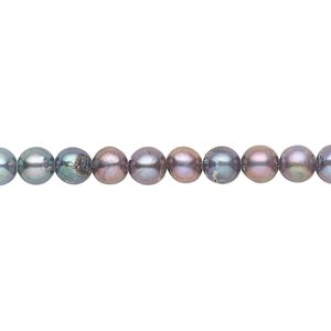 Pearl, cultured freshwater (dyed), blue peacock, 4-5mm semi-round with 0.4-0.6mm hole, D grade, Mohs hardness 2-1/2 to 4. Sold per 15-inch strand.