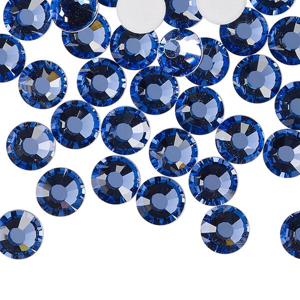 Flat back 12pk blue violet foil back, Preciosa MAXIMA Czech crystal rhinestone 7.069-7.272mm chaton rose round SS34 image number 0