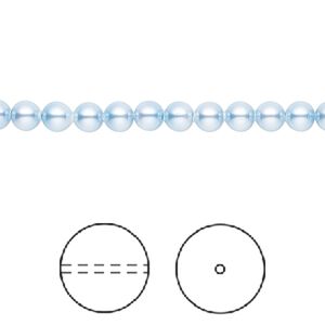 Pearl 500pk light blue, Crystal Passions® 4mm round 5810