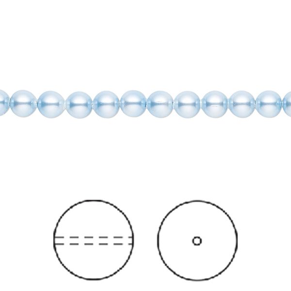 Pearl 500pk light blue, Crystal Passions® 4mm round 5810 image number 0