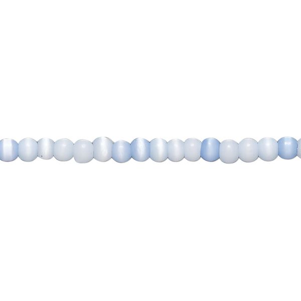 Bead, cat's eye glass (fiber optic glass), multi-blue, 2-4mm round. Sold per 15-inch strand, approximately 140 beads. image number 0