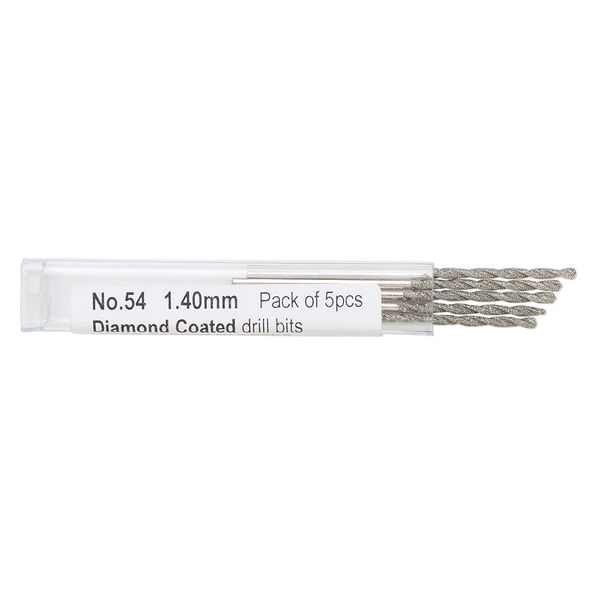 Drill bit, diamond-coated high speed steel, 2 inches with 1.7mm twisted bit and 1.4mm shank. Sold per pkg of 5. image number 0