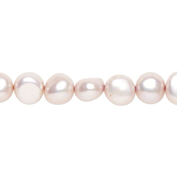 Freshwater pearl 1pkg1, flat-sided potato, 15 inch light pink satin 7-8mm cultured image number 0