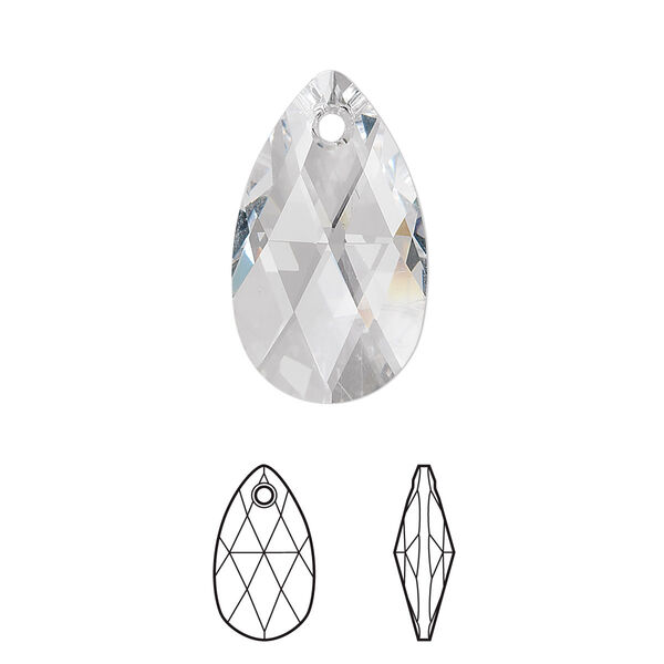 Drop 96pk crystal, Swarovski® 22x13mm pendant pear 6106 image number 0