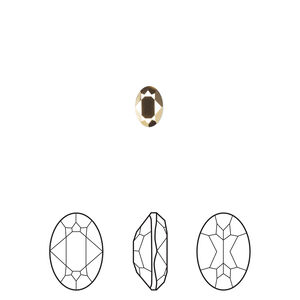 Fancy stone 1pkg4 crystal aurum foil back, Crystal Passions® 6x4mm oval 4120