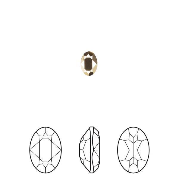 Fancy stone 1pkg4 crystal aurum foil back, Crystal Passions® 6x4mm oval 4120 image number 0