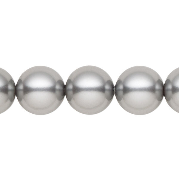 Pearl 10pk grey, Crystal Passions® 12mm round 5811 image number 0