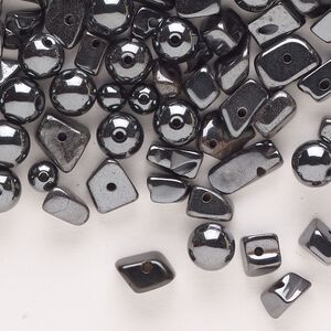 Hemalyke™ 1pkg1, top-drilled / center-drilled chip bead 2.5 oz mix small to medium