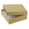 Box 1pkg6, paper and "cotton" filled, gold, 3-1/2 x 3-1/2 x 1 inches square image number 1