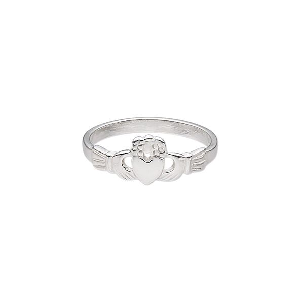 Ring, sterling silver, 7.5mm wide with Claddagh, size 7. Sold individually. image number 0