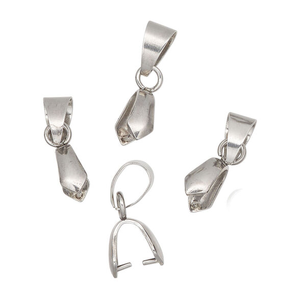 Bail, ice-pick, stainless steel, 18x4mm with 6mm grip length and soldered bail. Sold per pkg of 4. image number 0