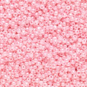 Seed bead, Ming Tree™, glass, pkg/1 pound, #11 round, opaque ceylon pink.