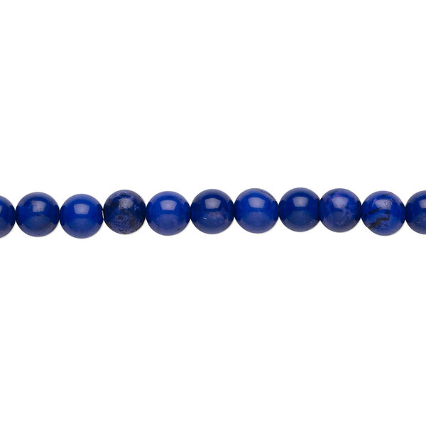 Bead, howlite (dyed), lapis blue, 4mm round, B grade, Mohs hardness 3 to 3-1/2. Sold per 15-1/2" to 16" strand. image number 0