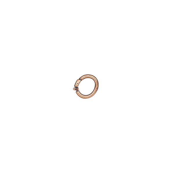 Loop Lock™, JBB Findings, antique copper-plated brass, 6mm smooth round. Sold per pkg of 4. image number 0