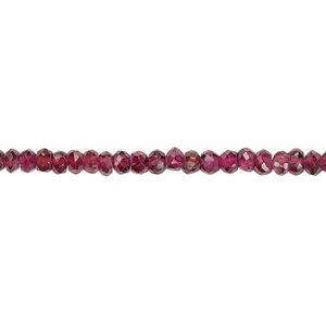 Garnet 1pkg1, hand-cut faceted rondelle bead 15.5-16 inch 2x2mm-3x2mm
