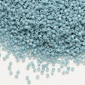 Seed bead, Delica®, glass, pkg/250g, #11 round, Duracoat® opaque outside dyed moody blue (DB-2129).
