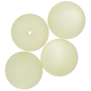 Bead, Cool Frost Resin Beads™, resin, frosted matte light green, 18mm round. Sold per pkg of 4.