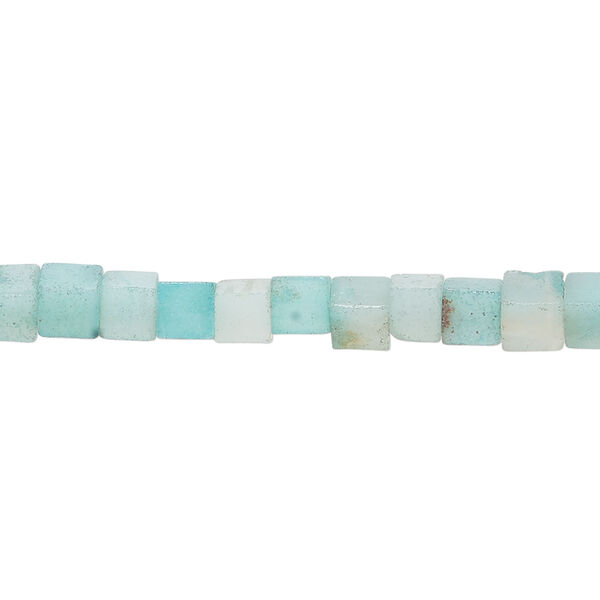 Quartz crystal 1pkg1, cube bead, 15 inch 4-5mm aqua blue image number 0