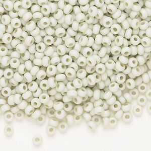 Seed bead, Preciosa Ornela Czech glass, 1pkg50g, 2.8-3.2mm rocaille, opaque matte terra dyed white sage chalkwhite (06451)