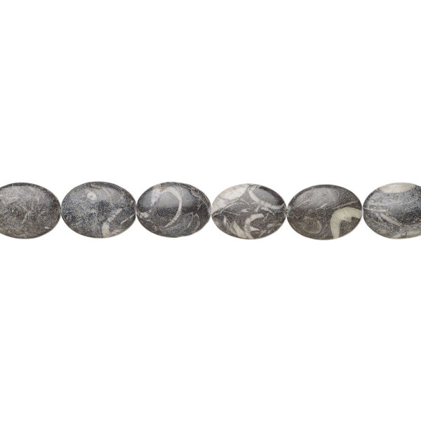 Picasso marble 1pkg1, puffed oval bead natural, 15 inch 30x22mm-30x24mm image number 1
