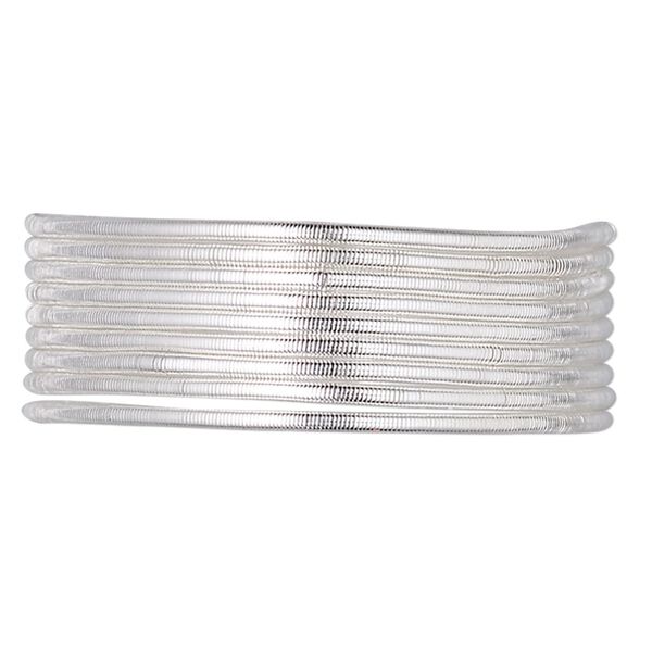 French wire, silver-plated copper, medium, 1mm. Sold per approximately 27- to 30-inch strand. image number 0