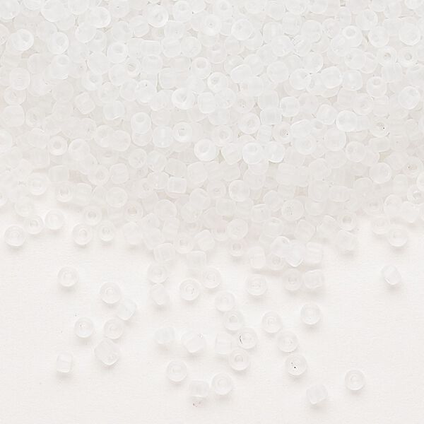 Seed bead, Dyna-Mites™, glass, pkg/1/2kg, #11 round, translucent matte clear, (4MA 11/0 RR). image number 0