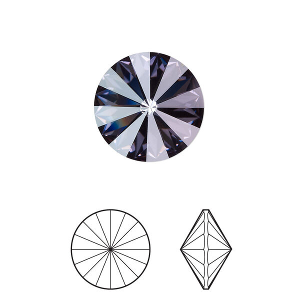 Chaton 4pk aquamarine antique pink foil back, Crystal Passions® 14mm rivoli 1122 image number 0