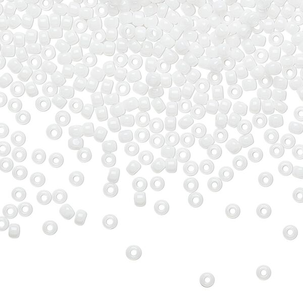 Seed bead, TOHO BEADS®, glass, pkg/7.5g, #11 round, opaque white (TR-11-41). image number 0