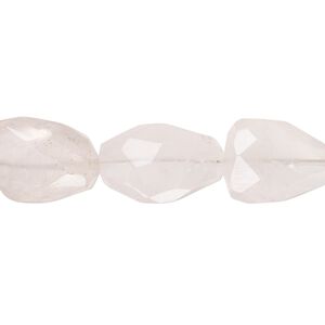Rose quartz 1pkg1, hand-faceted nugget bead natural 7 inch medium