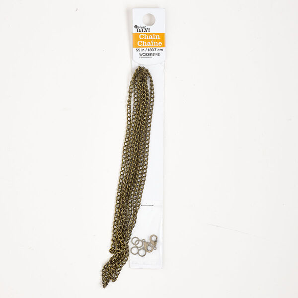 Chain and finding assortment, gold- and antique gold-finished "pewter" (zinc-based alloy) and steel, mixed sizes and shapes. Sold per pkg of 7. image number 0