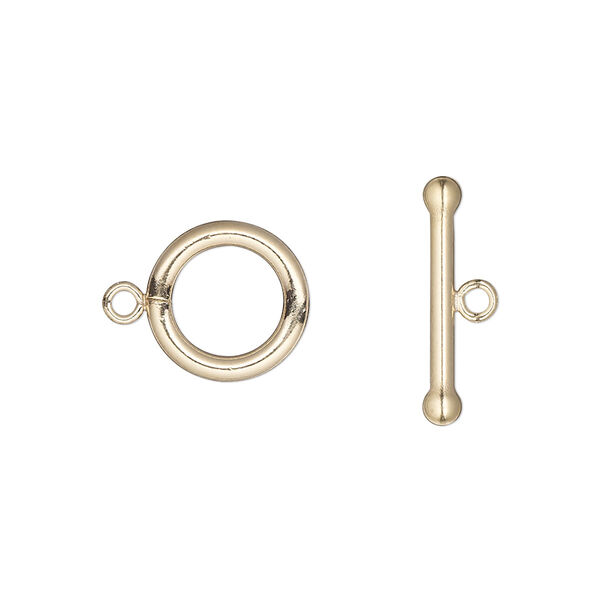 Clasp, toggle, 14Kt gold-filled, 12mm round. Sold individually. image number 0