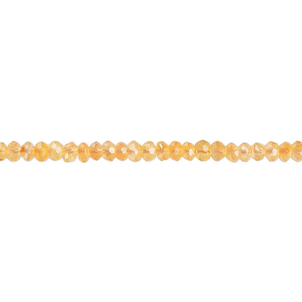 Bead, carnelian (dyed/heated), light to medium, 2x1mm-3x2mm hand-cut faceted rondelle, B+ grade, Mohs hardness 6-1/2 to 7. Sold per 14-inch strand, approximately 190 beads. image number 0