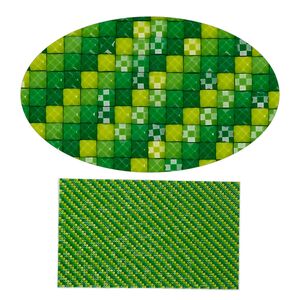 Adhesive sheet, My Style Deco Art™, peel-off, resin and glue, green ombre, 8 x 4-3/4 inch rectangle, 1.8mm thick. Sold individually.