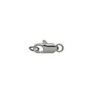 Clasp lobster claw 1pkg10 gunmetal-plated, 12x5mm / jump ring, brass 1-strand