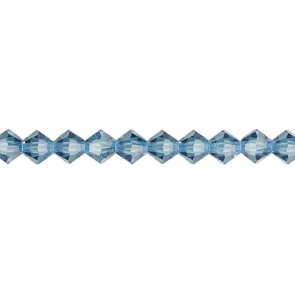 Bead 1pkg24 Malibu blue, Preciosa Czech crystal, 5mm bicone image number 0