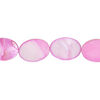 Mother-of-pearl shell 1pkg1, flat oval bead 15 inch mountain pink 14x10mm-14x11mm image number 0