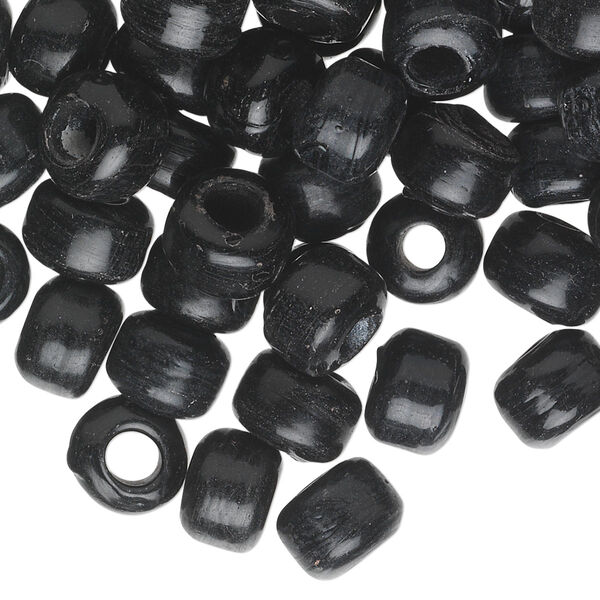 Bead, glass, opaque black, 9x7mm crow. Sold per pkg of 100. image number 0