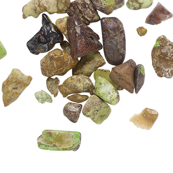 Inlay chip, gaspeite (natural), mini undrilled chip, Mohs hardness 4-1/2 to 5. Sold per 10-gram pkg. image number 0