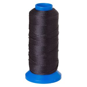 Cord, Griffin, nylon, black, 0.5mm, 24.9-pound test. Sold per 400-meter spool.