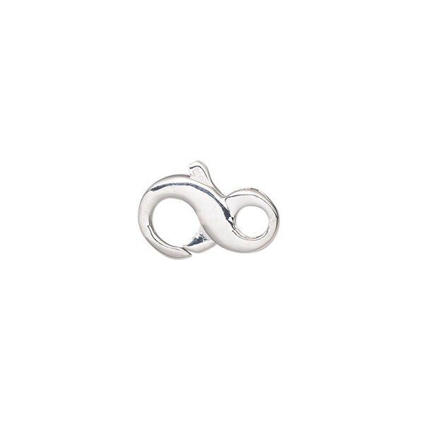 Clasp, lobster claw, sterling silver, 14x9mm infinity. Sold individually. image number 0