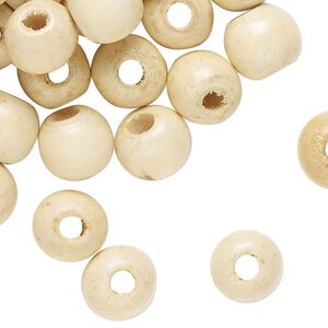 Bead, wood (waxed), 10mm round. Sold per 2-ounce pkg, approximately 216 beads.